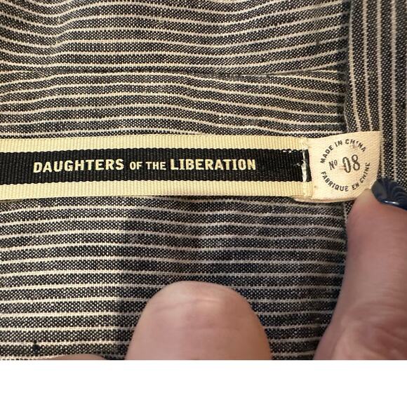 Anthropologie Daughters of the Liberation Women's Pinstriped Jacket Blue Size 8 - Picture 6 of 10